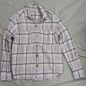 Hollister Blue And Gray Flannel Shirt